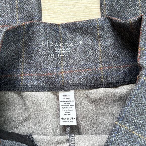 KiraGrace Nina High Waist Straight Leg Pull On Pant | Irish Tartan Plaid Small - Picture 3 of 8